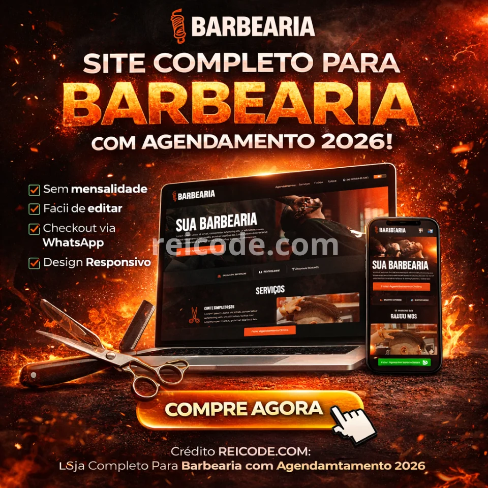 Site Completo Para Barbearia com Agendamento 2026